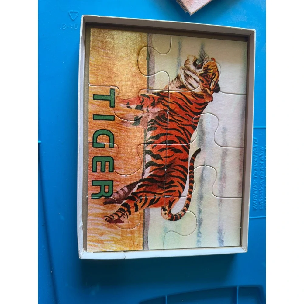 Vintage Milton Bradley Sectional Animals Jigsaw Puzzle‎ Set No 4004 1940s 1950s